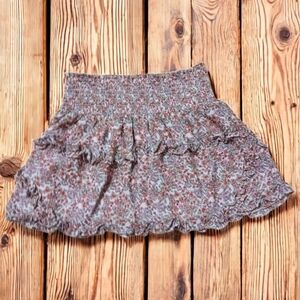 Forever 21 Flouncy Ruffle Lavender Tiered Mini Skirt with Smocked Waist